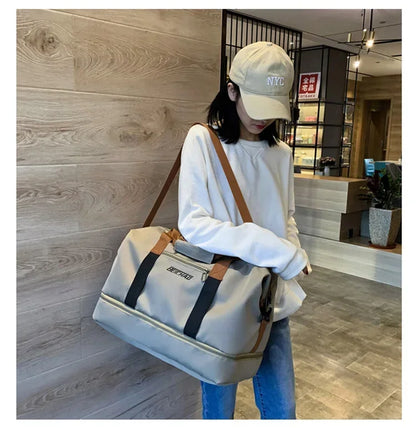 Fashion Travel Bags For Women Large Capacity Men's Sports bag Waterproof Female Messenger Bag Dry And Wet Dropshipping