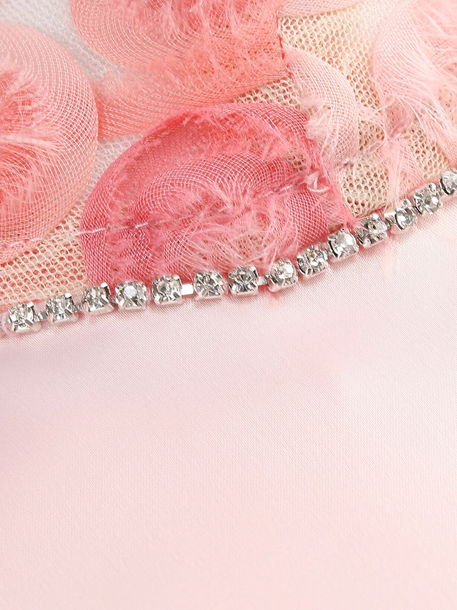 Elegant Party Dresses for Women 2024 Luxury Dress Birthday Outfits Sexy Pink Patwork Evening Gowns Women's Clothes Prom Gown