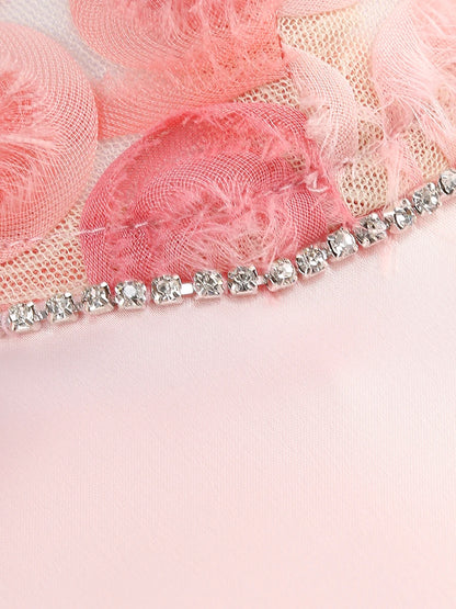 Elegant Party Dresses for Women 2024 Luxury Dress Birthday Outfits Sexy Pink Patwork Evening Gowns Women's Clothes Prom Gown