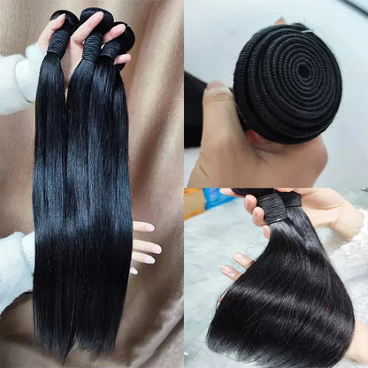 12A Brazilian Bone Straight Hair Bundles Wholesale Cheap Natural Color 100% Virgin Human Hair Extensions For Black Women