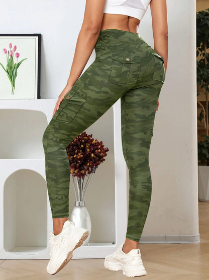 New Camouflage Printed Yoga Pants Women's High Waist Butt Lifting Workout  Tights Push Up Fitness Leggings Gym Activewear