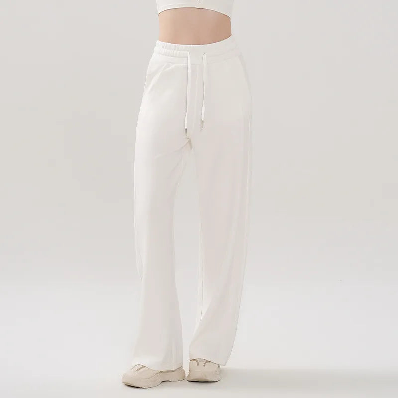 Women's Yoga Pant Autumn Winter Loose Fit Wide Leg Pants Commuting Fitness Drawstring Casual Trousers