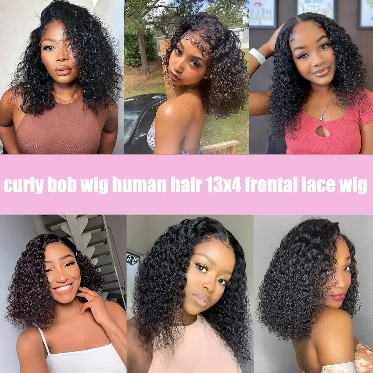 Glueless wigs Wear & Go 100% Human Wigs Water Wave Ready To Wear Short Bob Lace Frontal Brazilian Wig DEEP Curly For Woman Sale