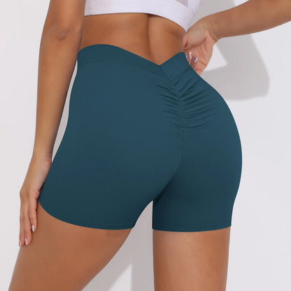 Women's Sexy Stretch Yoga Shorts With Hip Lifting And Abdominal Tightening Tight Fitness Wearing Running Pants Externally