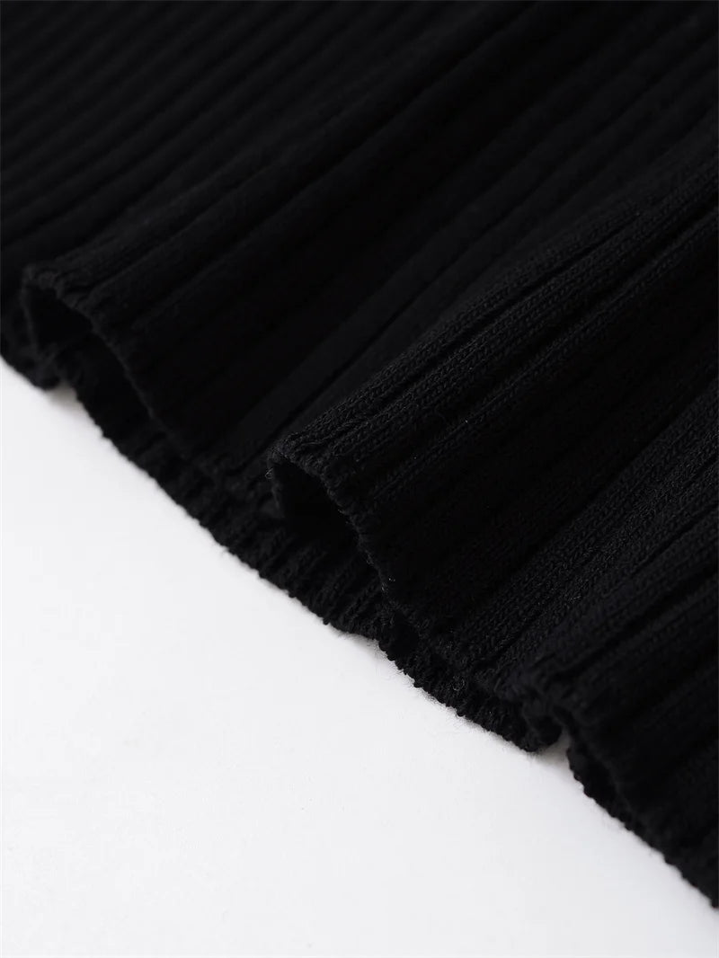 Women's Tops New Fall 2025 Solid Color Long Sleeve Lapel Slim Knit Top Sexy V-Neck Design Casual Fashion Personality Versatile