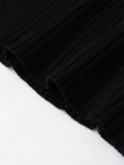 Women's Tops New Fall 2025 Solid Color Long Sleeve Lapel Slim Knit Top Sexy V-Neck Design Casual Fashion Personality Versatile