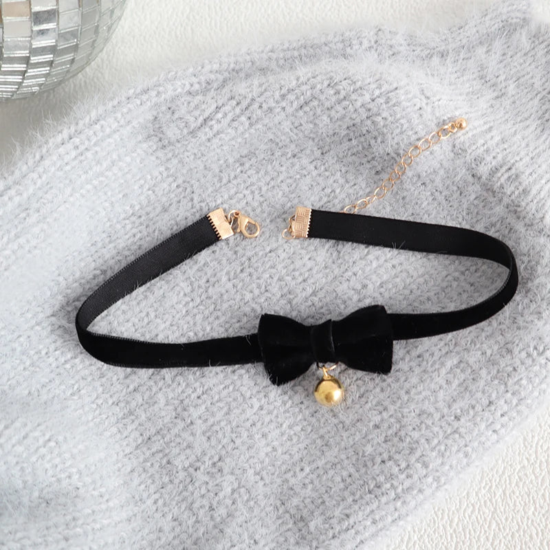 Black Choker Necklace For Women Elegant Lace Velvet Stretch Chain Gothic Flower Short Clavicle Neck Cord Aesthetic Jewelry Gift