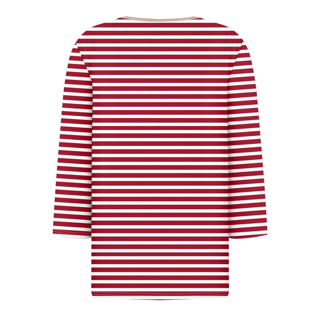 Tops For Women Women'S T Shirt Tee Print Button 3/4 Sleeve Daily Weekend Fashion Basic V Neck Regular Top Ropa De Mujer New