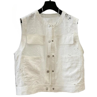 Tops For Women 2025 Summer Elegant Tank Vest Top Ladies Fashion Casual White Sleeveless Vest Tops