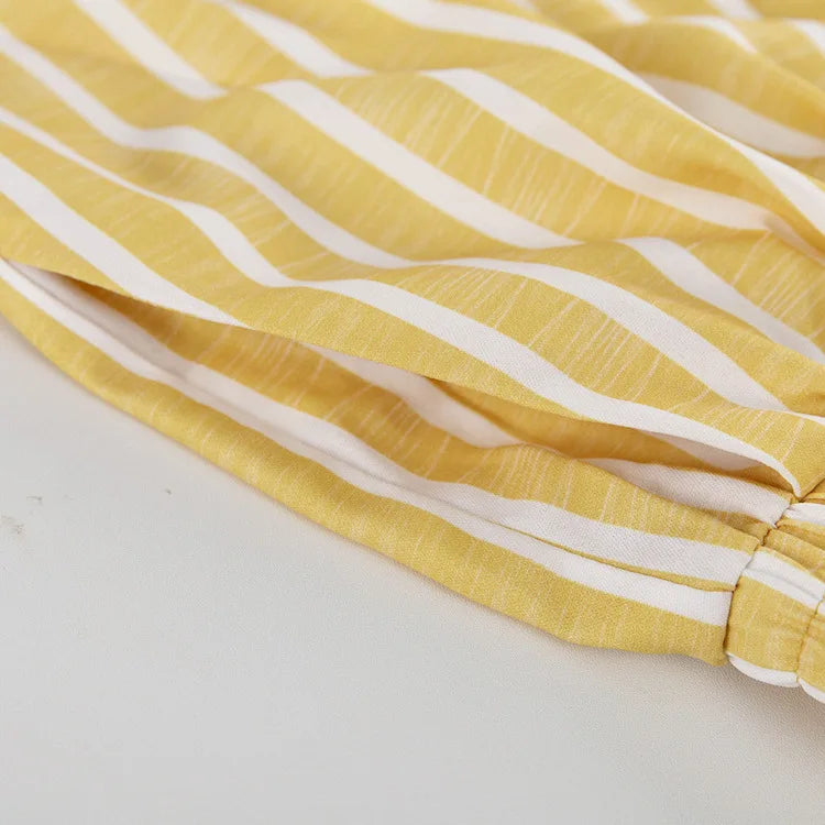 Women's Dress Sets Autumn New Striped Long-sleeved Loose Lace-up Top High-waisted Trousers Fashion Casual Suit for Women