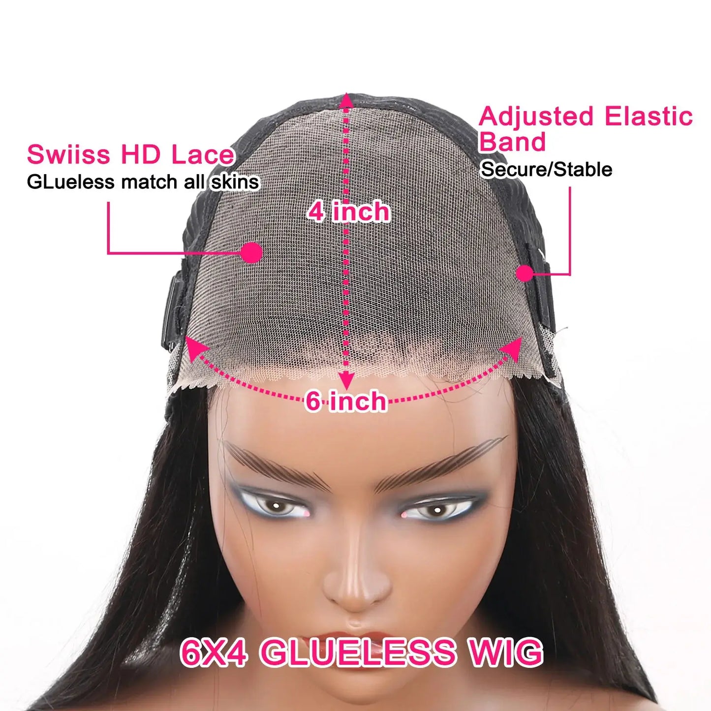 Glueless Wigs Ready To Wear 6x4 Lace Wig Straight Short Bob Wigs Human Hair Glueless Preplucked Human Wigs Ready To Go 180%