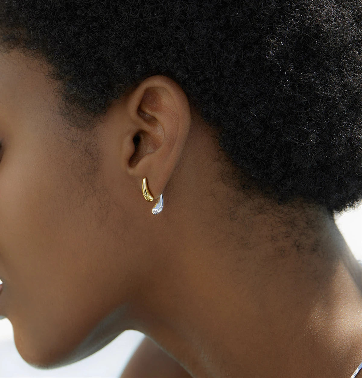 925 Silver Two Tone Plated High Polished Small Stud Earrings For Women Minimalist Trendy Statement Earring Personalized Gift