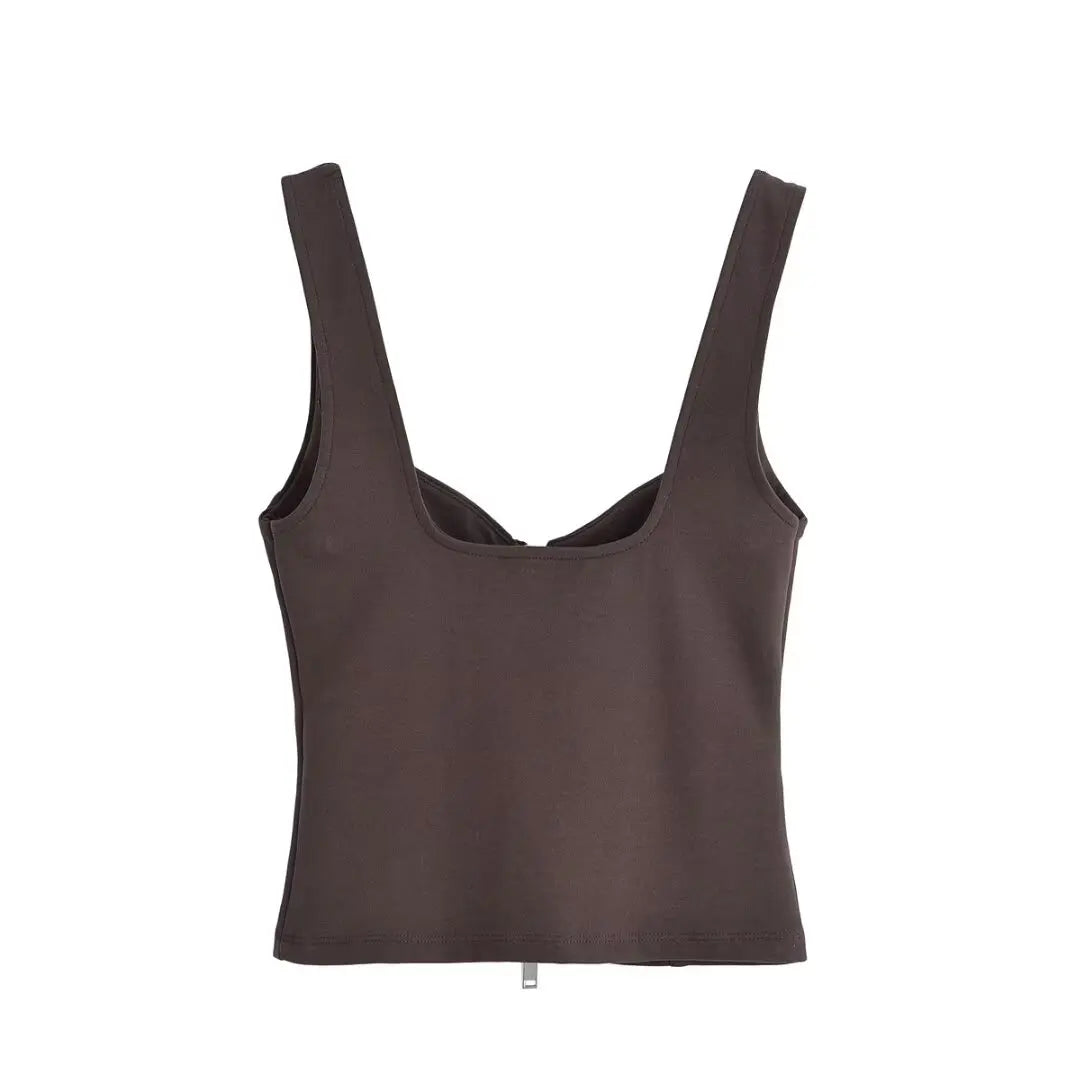 Women's Tops Summer 2025 New Elastic Tight-Fitting Elegant Summer Holiday Tops Women's Street Chic Youth Fashion Joker Vest Tops