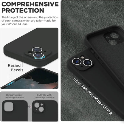 Shockproof Black Phone Case For iPhone 16 15 Pro Fundas For iphone 11 12 13 14 Pro Max 15 Plus Camera Protection Back Cover Case