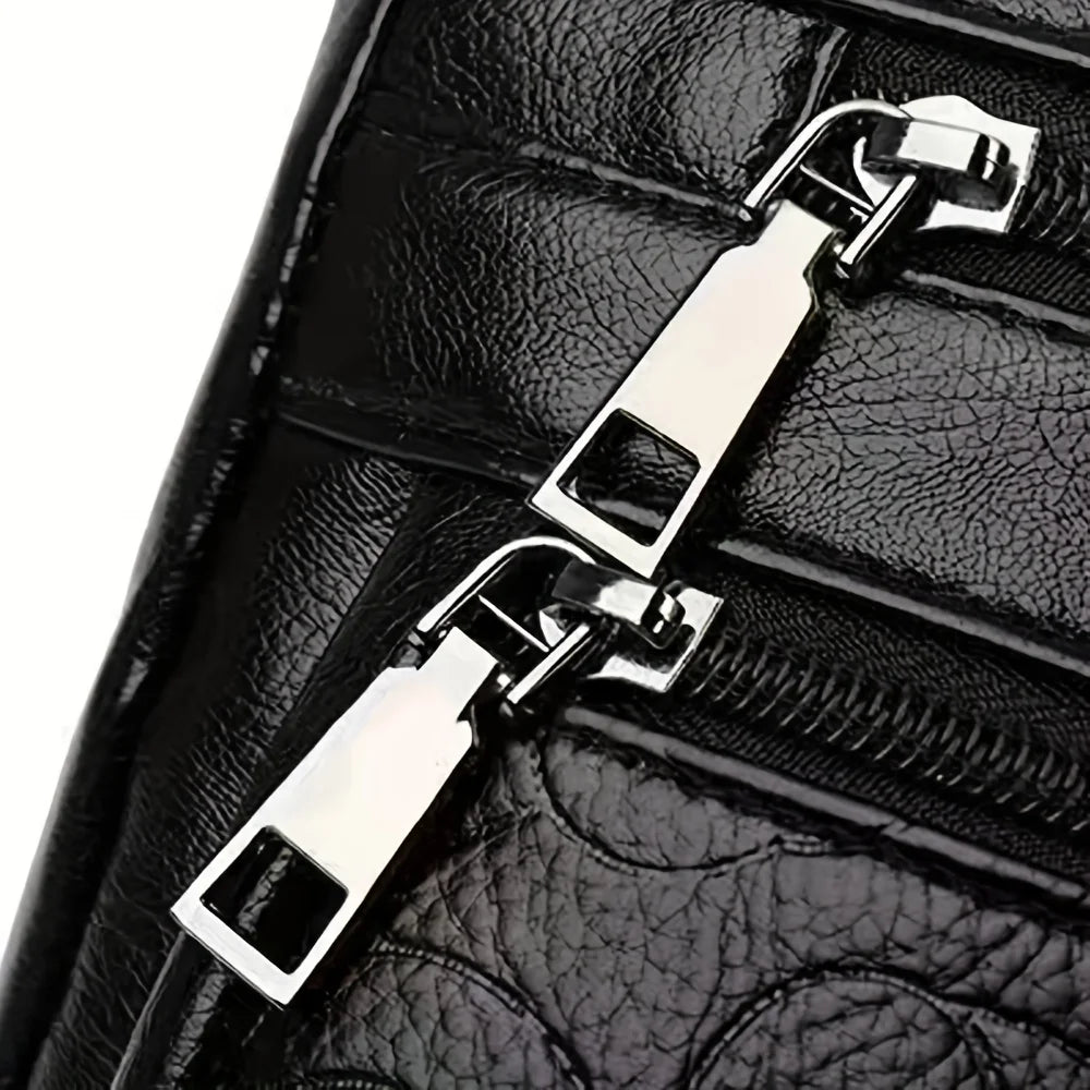 Women Pu Texture Middle-Aged Women's Bag Mom Bag New Bag Women's Classic Pattern Single Shoulder Crossbody Bag