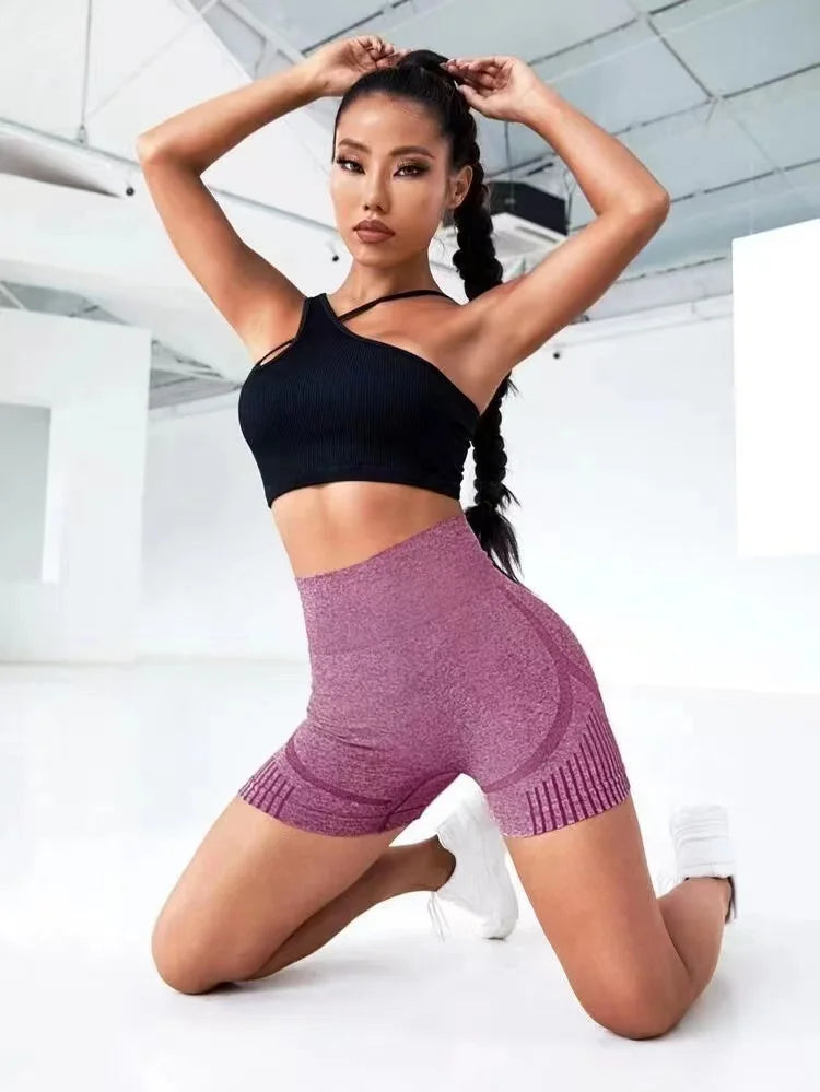 Women Yoga Shorts Women High Waist Workout Shorts Lift Butt Fitness Pants Sportswear Fitness Yoga Push Up Yoga Gym Running Short