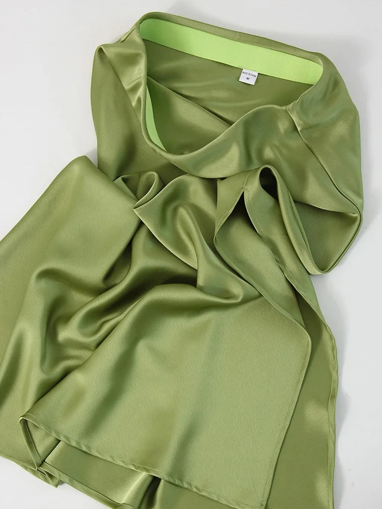 Long Satin Skirts For Women Summer High Quality Skirt With Slit On The Side Silk Elegant Black Maxi Luxury Women's Skirts 2025