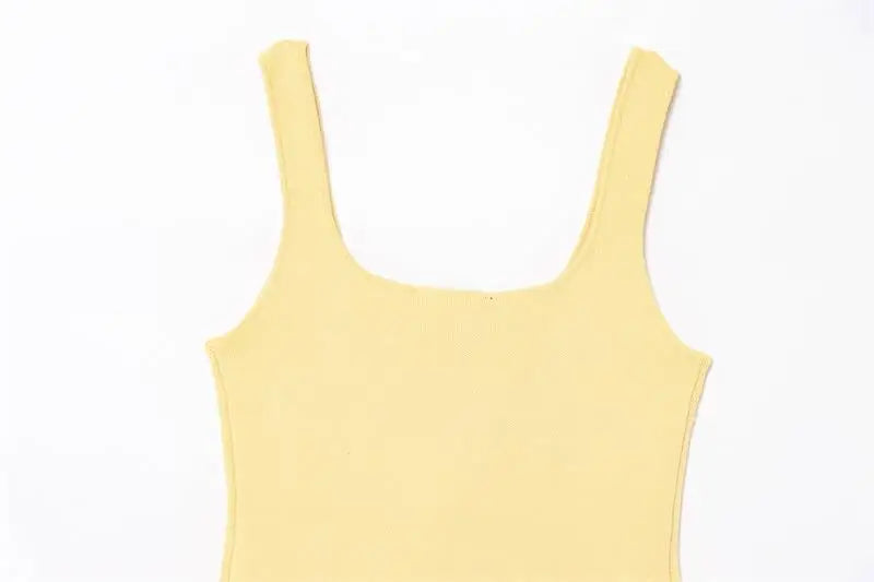 Women's 2025 New Summer Tops Chic Elastic Slim Elegant Holiday Women's Tops Summer Street Fashion Youth Tank Tops