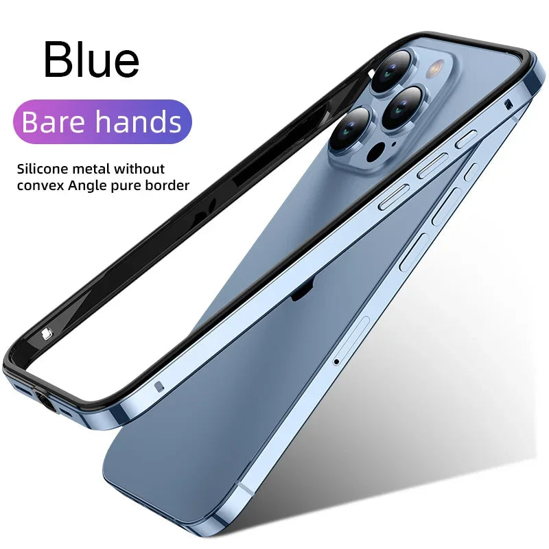 Hybrid Silicone Frame Aluminum Metal Phone Cases For iPhone 16 15 Pro Max 14 13 12 Better Heat Bumper