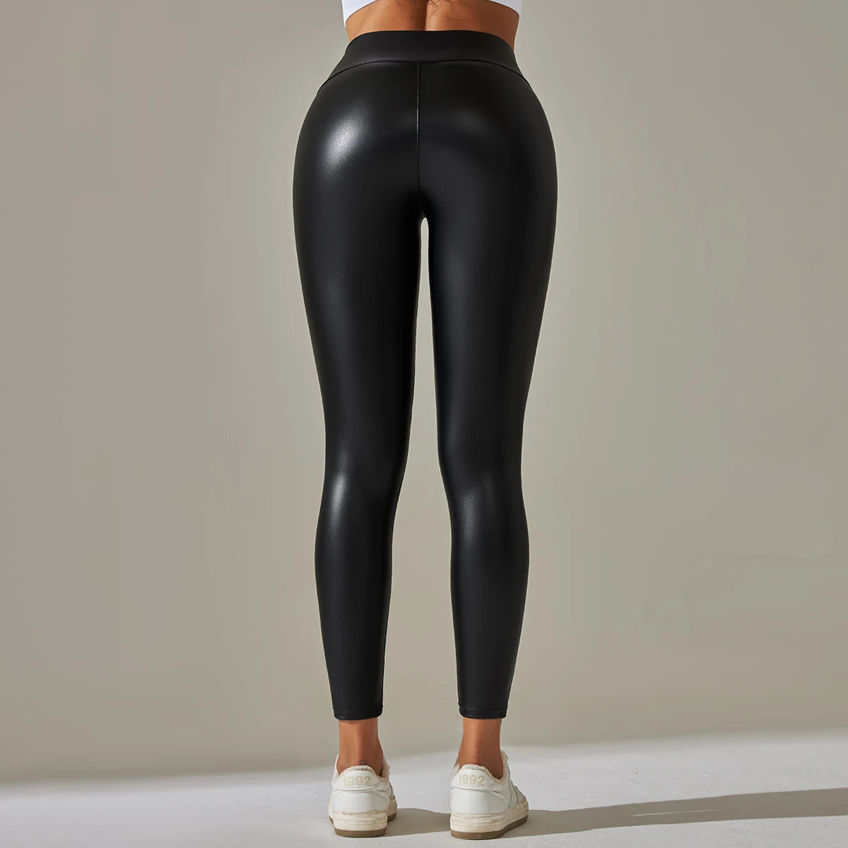 PU Leather Pants Yoga Leggings for External Wear High Waist Leather Sexy Leggings Trousers Women's Stretch Pantalon