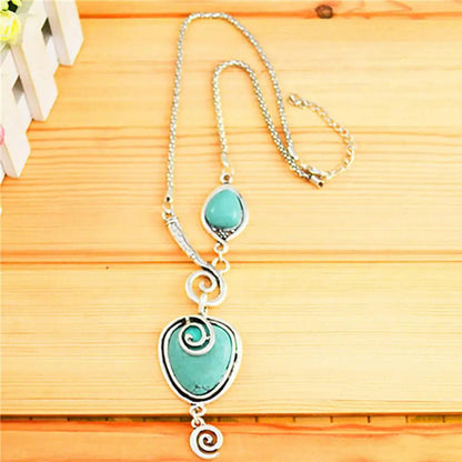 Creative Women Necklace  Solid Turquoise Turquoise Necklace  Turquoise Pendant Necklace Jewelry Accessories