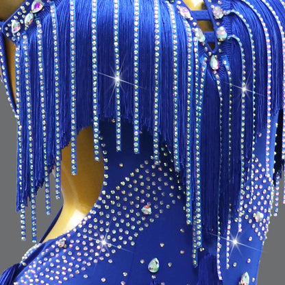 Evening Dress Latin Dance Costume Womens 2025 Dancewear Girl Adult Short Fringed Clothing American Competition Stage Sports Suit