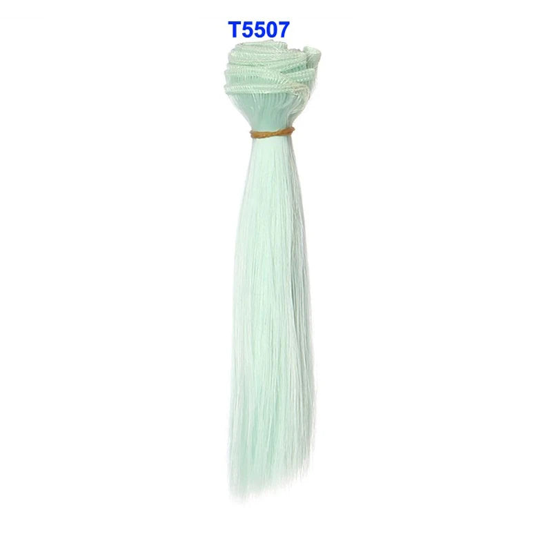 1pcs  Wig Refires Bjd Hair 15cm*100CM Black Gold Brown Green Pink Color Straight Wig Hair for 1/3 1/4 BJD Diy