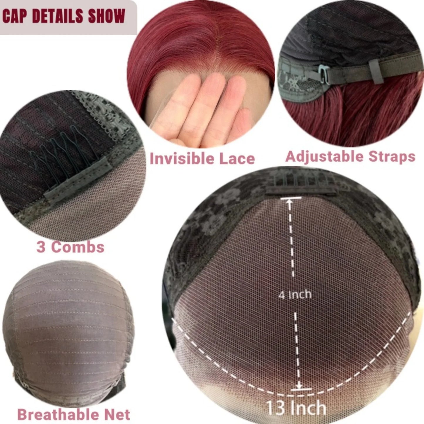 Long Wine Dark Red Wavy for Women Synthetic Free Part Loose Curly Burgundy Heat Resistant Fiber Wigs for Daily Party Cosplay