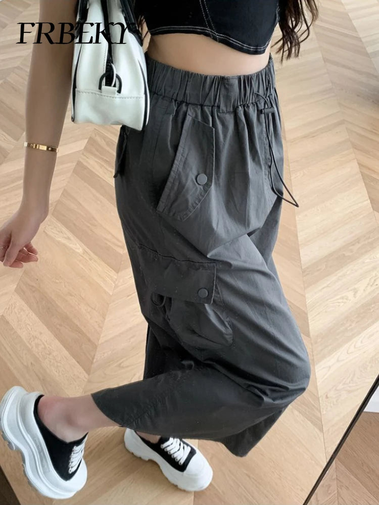 Skirts for Women Spring Summer Drawstring Workwear Half-body Skirt Split Mid-length Skirt Pure Color Package Hip One-Step Skirt