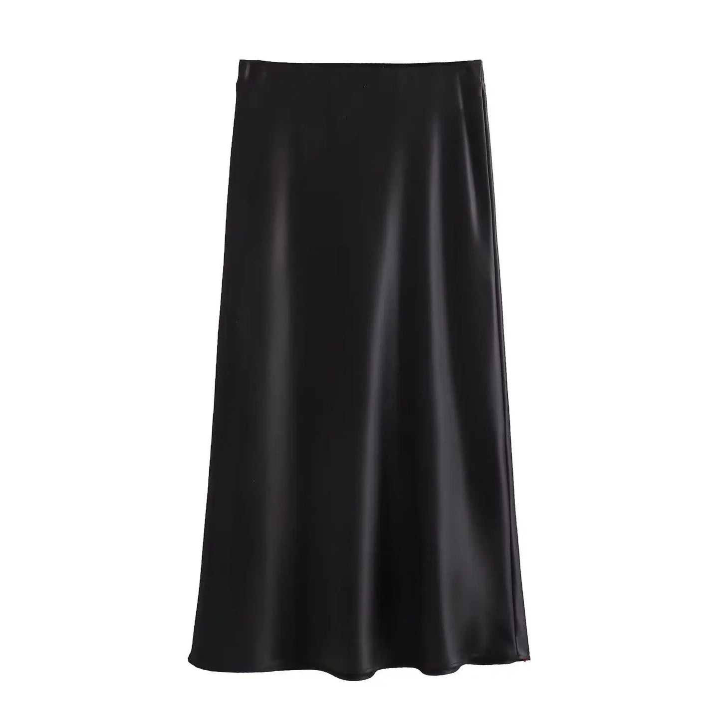 Satin Skirt Woman High Waist Elegant Long Skirts For Women Fashion Summer Midi Skirt Office Women's Skirts