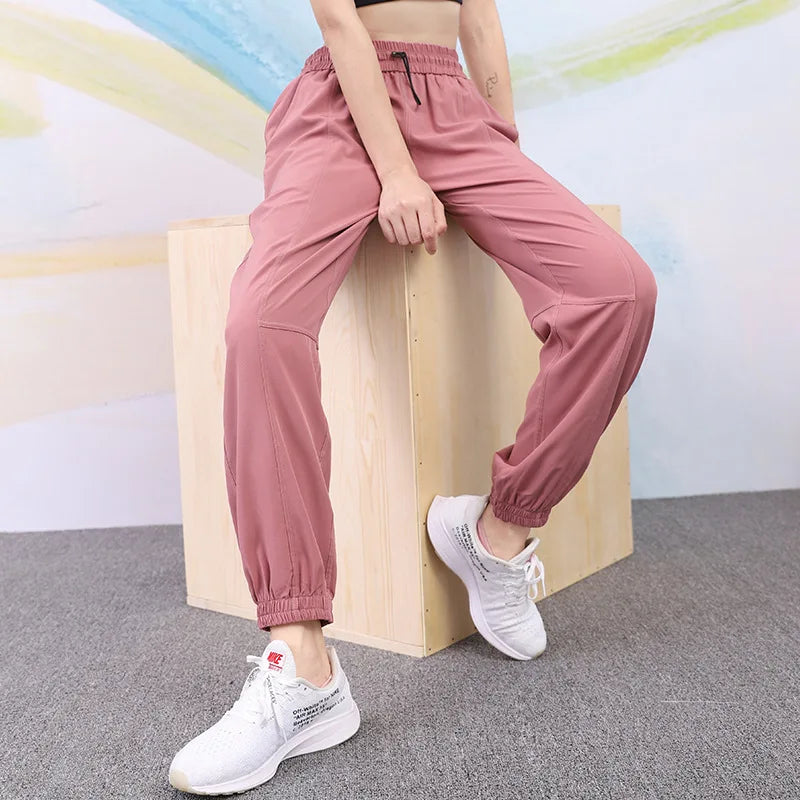 Women Yoga Training Pants Sports Trousers Exercise Fitness High Waist Sportswear Running Jogging Pants Workout Yoga Sweatpants