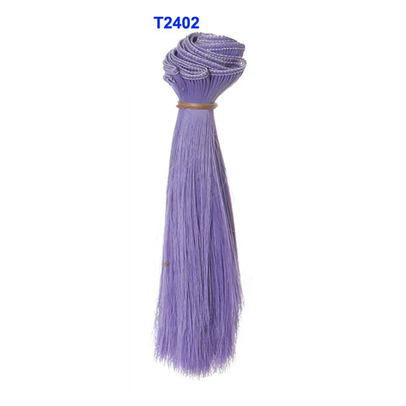 1pcs  Wig Refires Bjd Hair 15cm*100CM Black Gold Brown Green Pink Color Straight Wig Hair for 1/3 1/4 BJD Diy