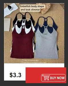 Woman's Top With Built In Bra Button Padded Bra Lady's Top Strap Vest Tank Top Summer Girls Cute Women Casual Female Camisole