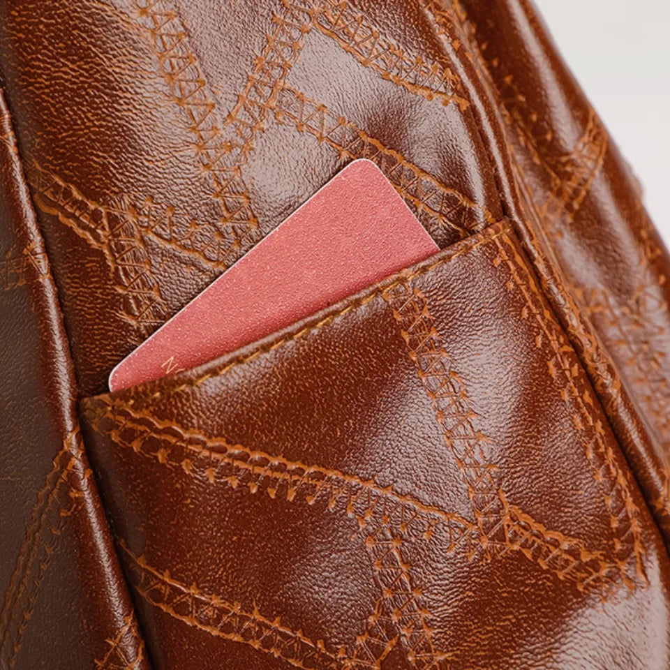 Light Women's Bags for Mom Multi-pocket Design Ladies Crossbody Shoulder Bags Vintage Pu Leather Purses and Handbags Sac A Main