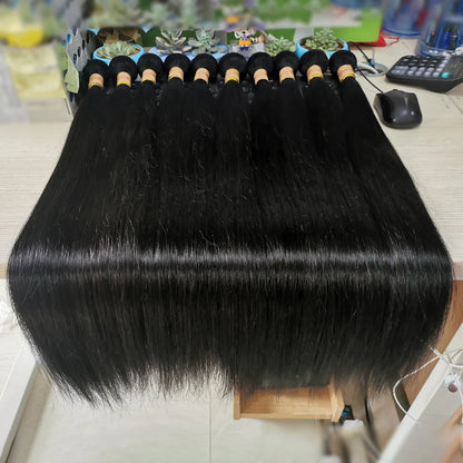 Straight Human Hair Bundles 20 30 50 Brazilian Hair Weave Bundle Bulk Sale For Women Wholesale Bundles Deal Remy Hair Extensions