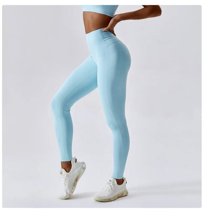 Women's Yoga Pants Nude Feeling Running Speed Dry Buttock Lifting Fitness Pants High Waist Tight Gym Push-Up Sweat Pants