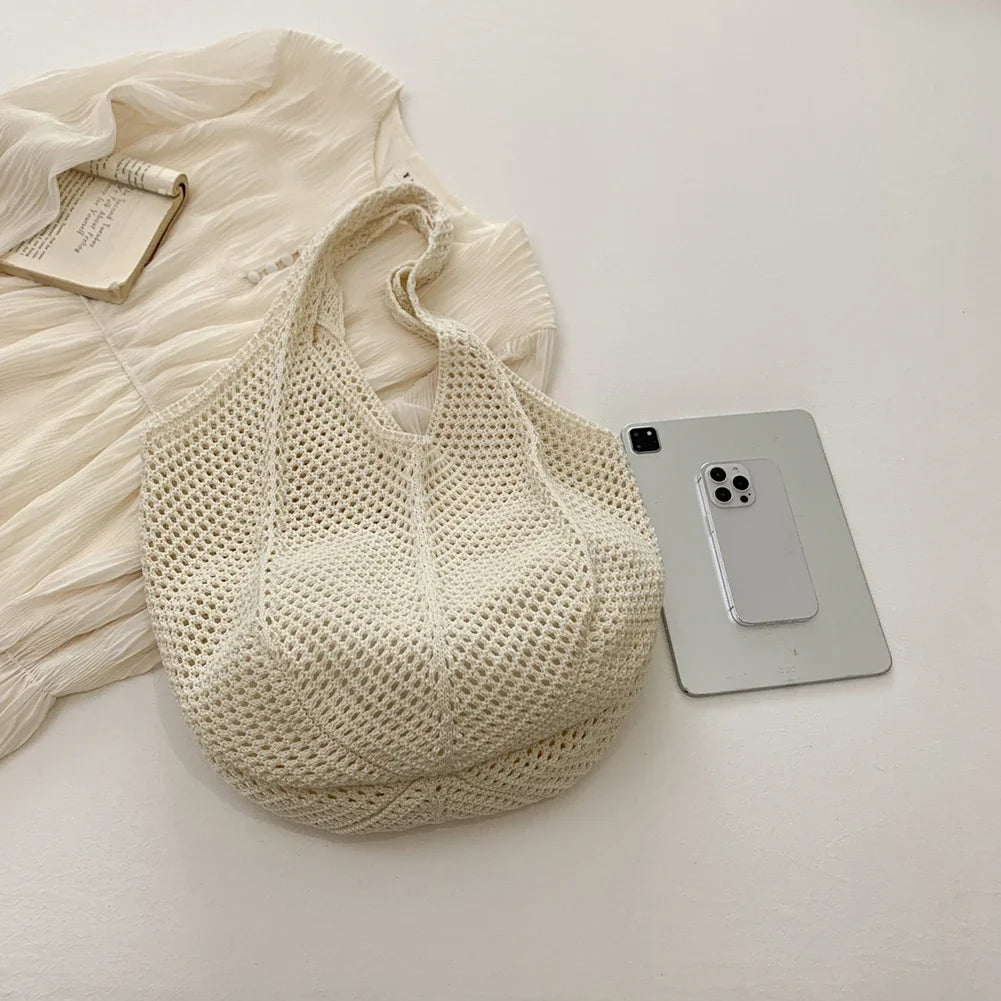 Women's Shoulder Bags Casual Straw Wicker Woven Ladies Handmade Totes Large Capacity Summer Beach Female's Messenger Bag