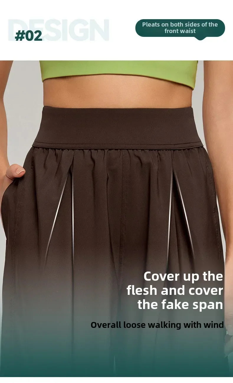 New Yoga Pants Women Loose Wide Leg High Waist Fitness Quick Dry Running Sweatpants