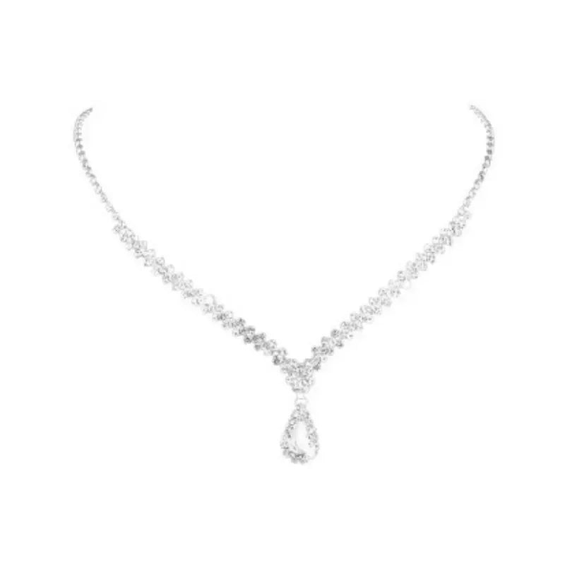 Full Zircon Sparkling Necklace for Women Water Droplet Tassel Necklace Fashion Choker Sweater Chain Sweater Accessories Necklace