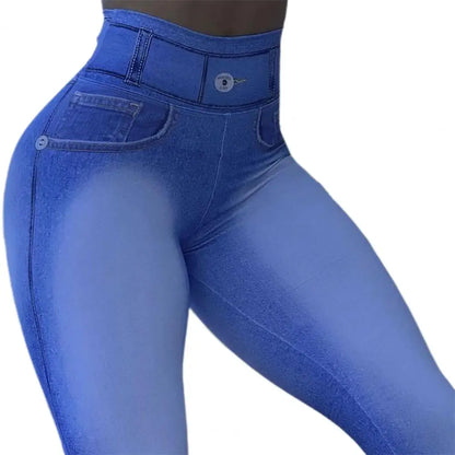 Booty lifting Yoga Pants Fitness Imitation Jeans High Waist Sport Long Pants Women Hip Push UP Tights Women Gym Women Leggings