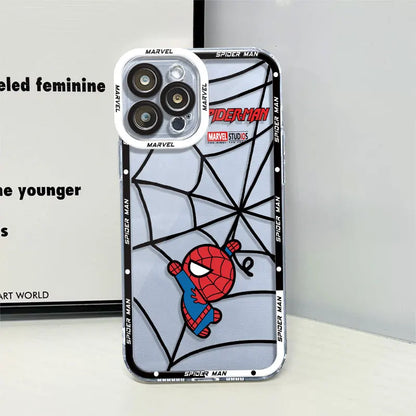 phone Soft case for iphone 11 14 13 cases 15 8 Plus XR 7 12 Pro 6S XS Max Mini X SE funda TPU Coque Spider Web Spiderman Marvel