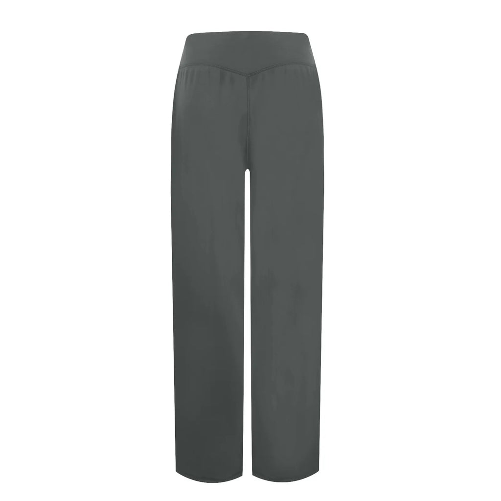 Wide Leg Yoga Pants For Women Solid Color High Waist Sweatpants With Pockets Stretch Comfy Workout Sports Trousers