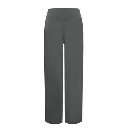 Wide Leg Yoga Pants For Women Solid Color High Waist Sweatpants With Pockets Stretch Comfy Workout Sports Trousers