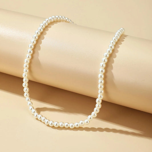 Women's Pearl Clavicle Necklaces All-Match Pearl Romantic Clavicle Necklace for Birthday Stage Party Show