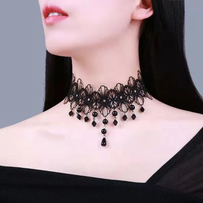 Sexy Black Lace Necklace Punk Style Personalized Lace Collar Gothic Choker Lace Clavicle Chain Wedding Party Jewelry Accessories