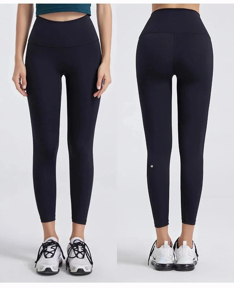High Waisted Nude Feeling No Embarrassment Line Yoga Pants Women Stretch Firming Lift Hip Sports Fitness Bottom Pants