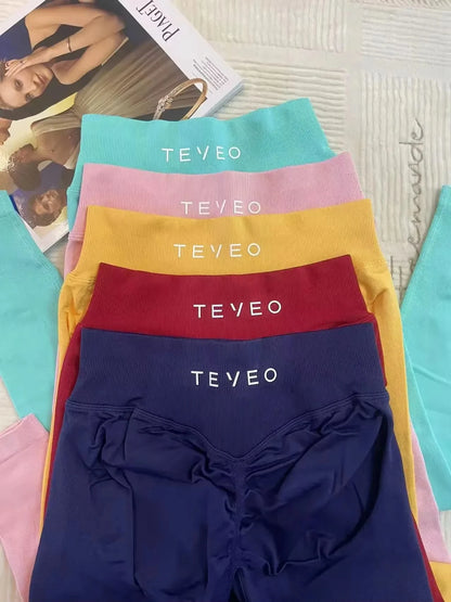 2025 Women's Alphabet Yoga Pants Double-sided High-waisted Quick-drying Fitness Wear Outdoor Running Leggings TEVEO summerr