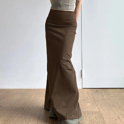 Skirts Women Long Skirt A Line Slim Bodycon Streetwear Club High Waist Sexy Elegant Splice Y2k Sheath Party Night Summer 2025