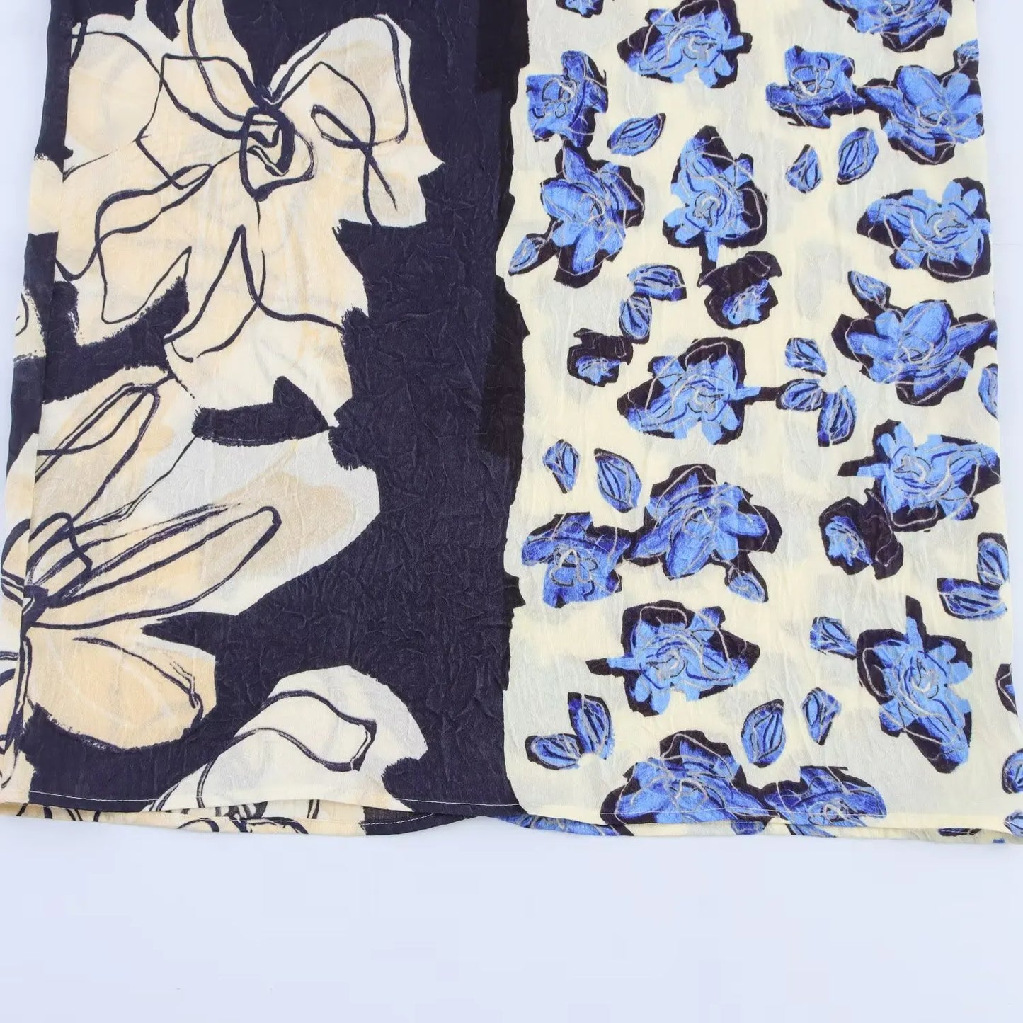 Women Skirt 2025 summer new ethnic style fashionable simple printed slit mid length pleated straight tube skirt