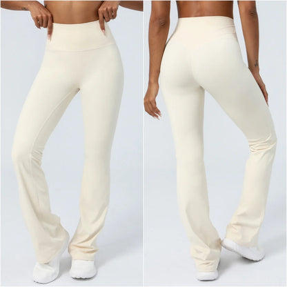 Women Yoga Pants 4 Way Stretch Tummy Control Workout Running Bell Bottom Leggings Long Bootleg Gym Flare Pants Women Sportswear